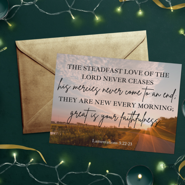 Lamentations 3: 22-23 Scripture Card